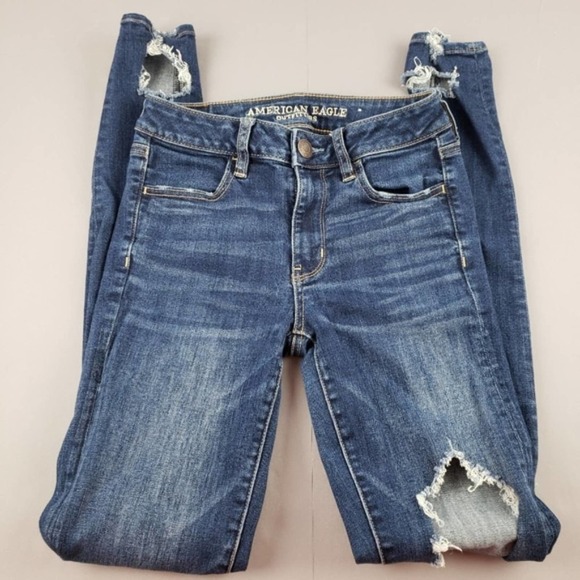 American Eagle hi-rise destroyed jegging - Picture 1 of 10